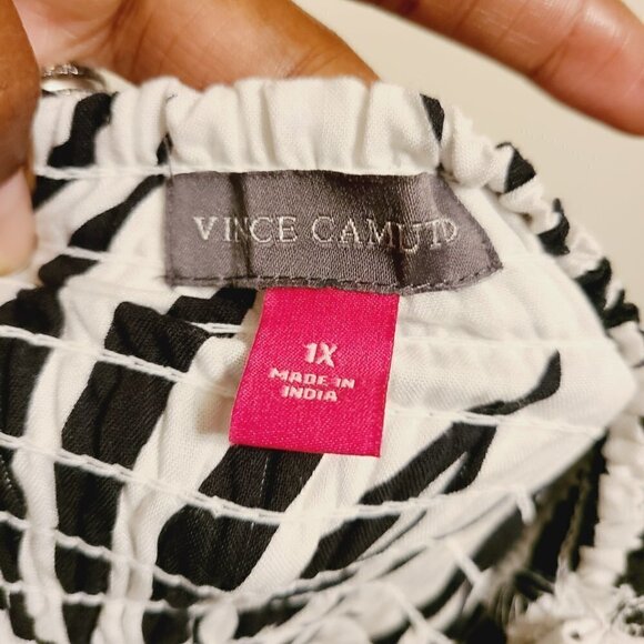 Vince Camuto | Palm Print Square Neck Sleeveless Maxi Dress (Size 1X) - Picture 3 of 11